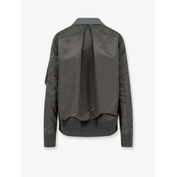 Wool blazer with nylon sleeves