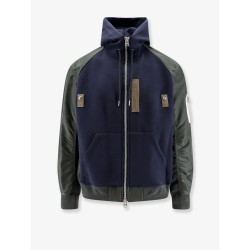 Cotton blend sweatshirt with nylon sleeves