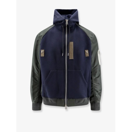 Cotton blend sweatshirt with nylon sleeves