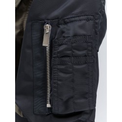 Canvas jacket with nylon sleeves