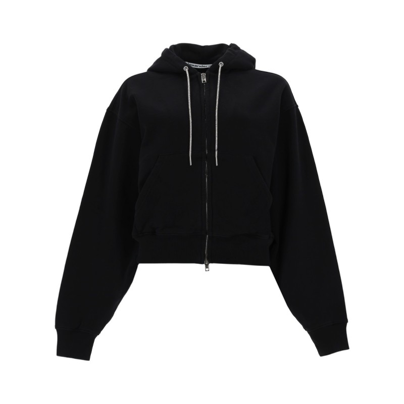FELPA CON ZIP E CAPPUCCIO