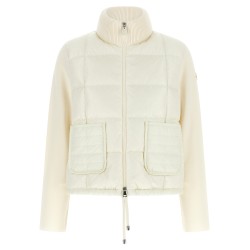 Two-material padded cardigan