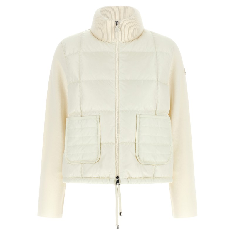 Two-material padded cardigan