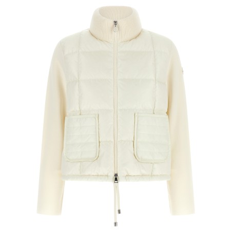 Two-material padded cardigan