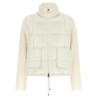 Two-material padded cardigan