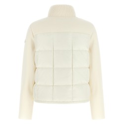 Two-material padded cardigan