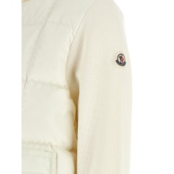Two-material padded cardigan