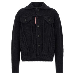 Logo patch cardigan