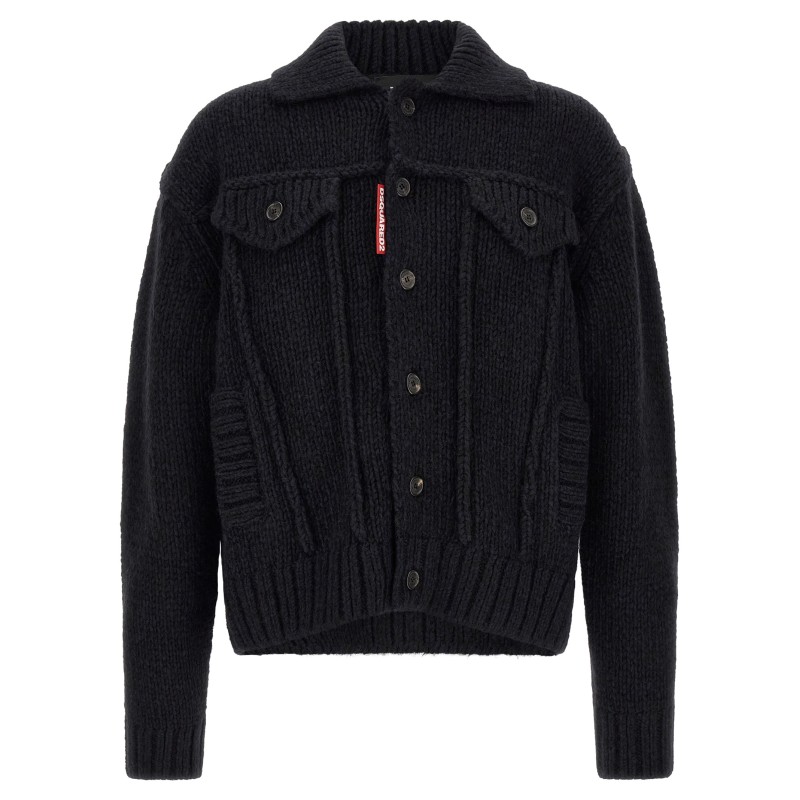 Logo patch cardigan