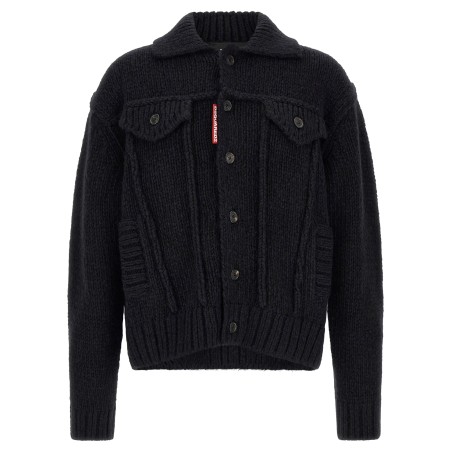 Logo patch cardigan