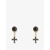 Brass earrings with rhinestones