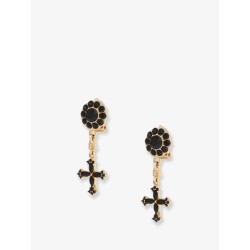 Brass earrings with rhinestones