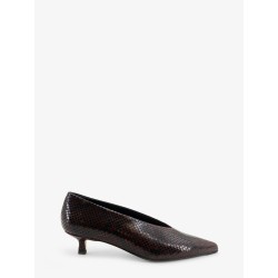 Clara leather décollete with python motif
