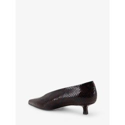 Clara leather décollete with python motif