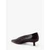 Clara leather décollete with python motif