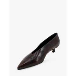 Clara leather décollete with python motif