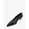 Clara leather décollete with python motif