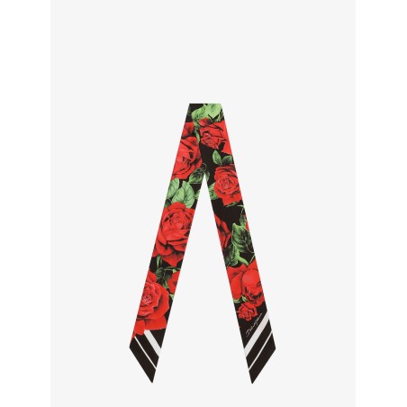 Silk twill bandeau with Bouquet Rose print