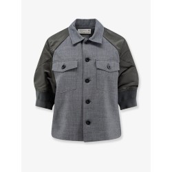 Wool shirt with nylon sleeves