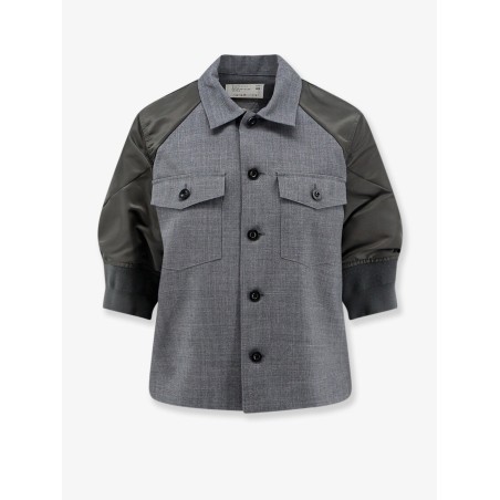 Wool shirt with nylon sleeves
