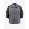 Wool shirt with nylon sleeves