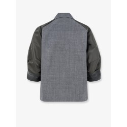 Wool shirt with nylon sleeves