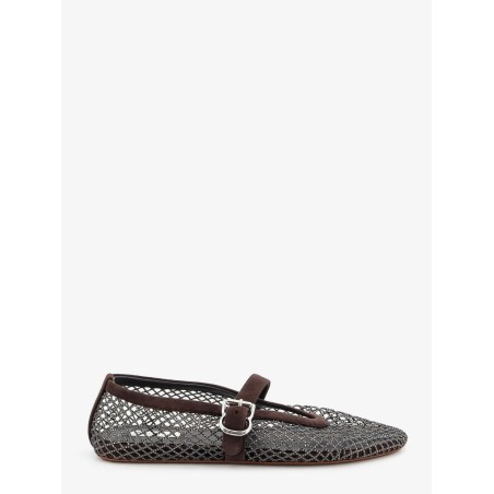 Flat mesh ballet flats with rhinestone detail