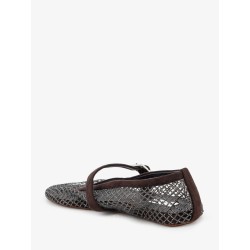 Flat mesh ballet flats with rhinestone detail