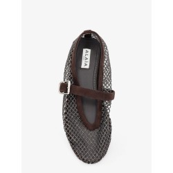 Flat mesh ballet flats with rhinestone detail