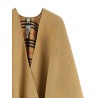 Check wool reversible cape