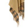 Check wool reversible cape