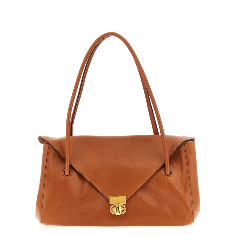 Leather E/W Shoulder Bag