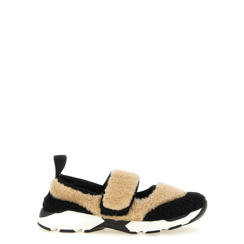 Mary Jane fur sneakers