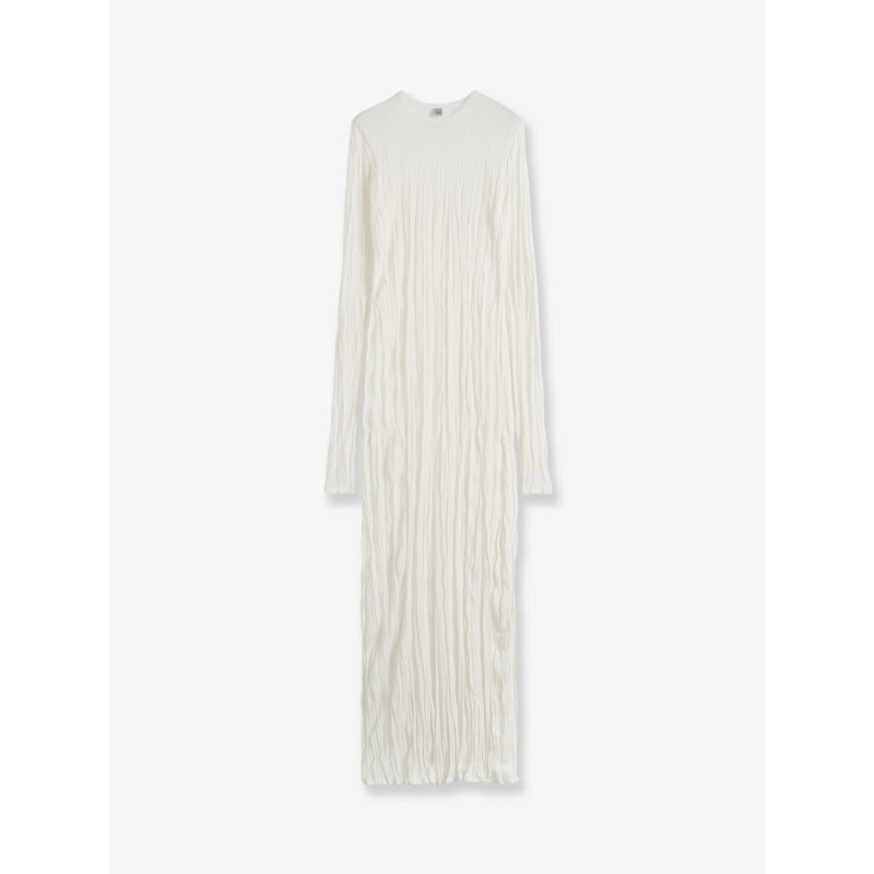 Crinkled viscose and recycled material dress