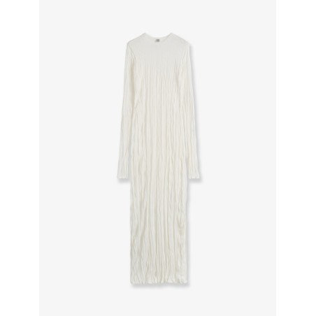 Crinkled viscose and recycled material dress