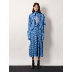 Printed fabric long dress