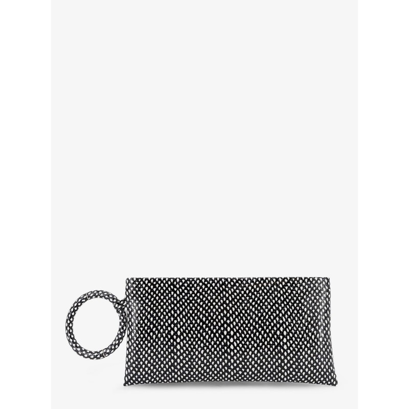 Aura leather clutch bag with snake motif