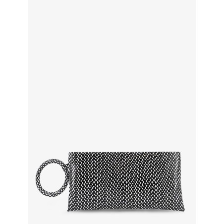 Aura leather clutch bag with snake motif