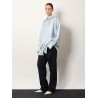 Silk shirt with striped pattern