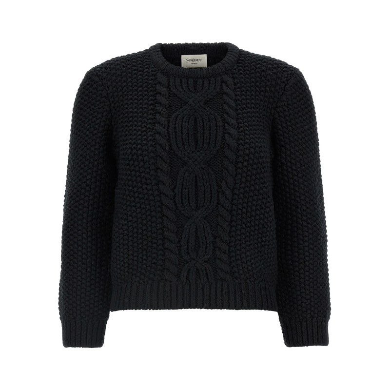Wool sweater with processing