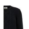 Wool sweater with processing