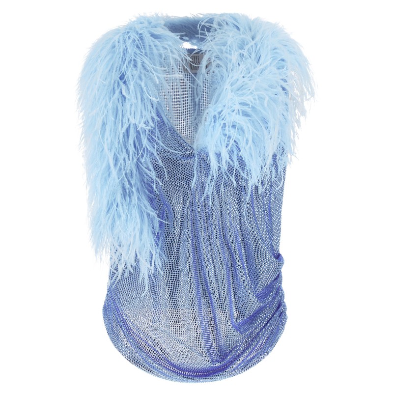 Mesh and feather top