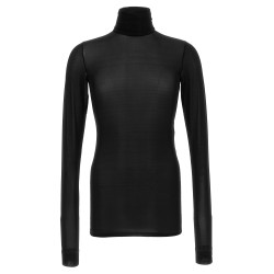 Semi-transparent turtleneck sweater