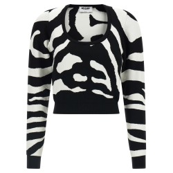 Zebra intarsia sweater