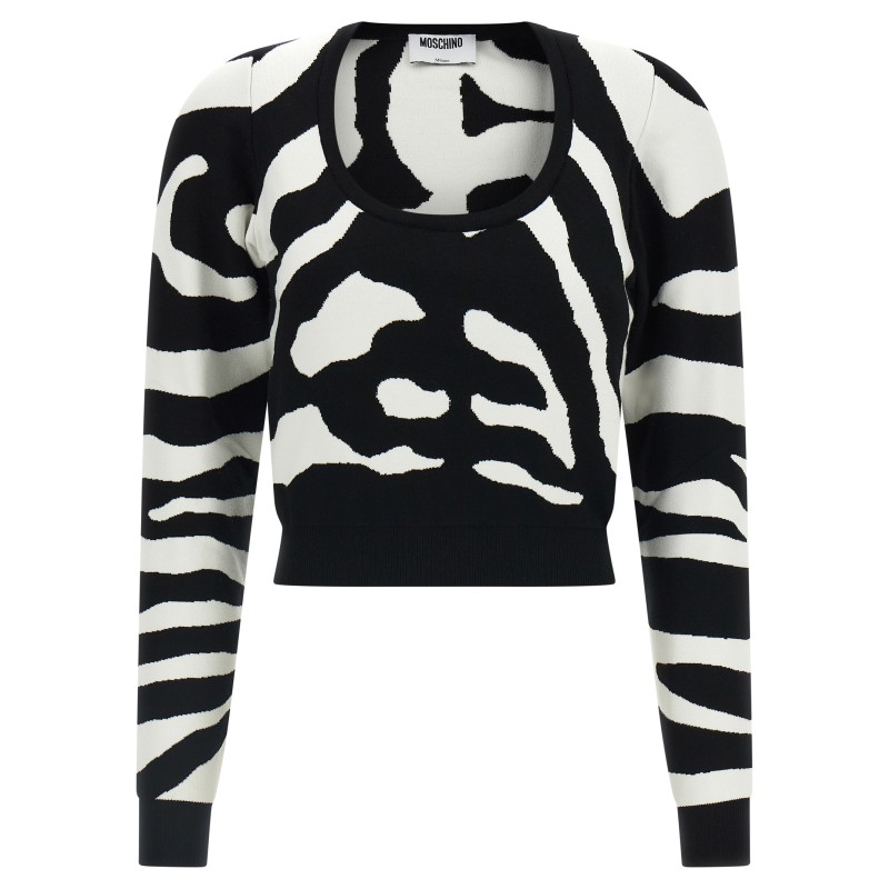 Zebra intarsia sweater