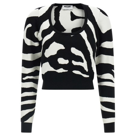 Zebra intarsia sweater