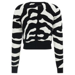 Zebra intarsia sweater