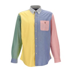 Patchwork shirt with logo embroidery