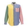 Patchwork shirt with logo embroidery