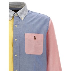 Patchwork shirt with logo embroidery